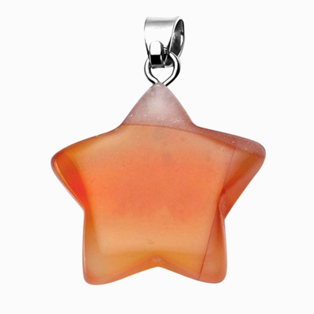 Red Agate, Star shaped gemstone pendant. *See other star gemstones in listings.